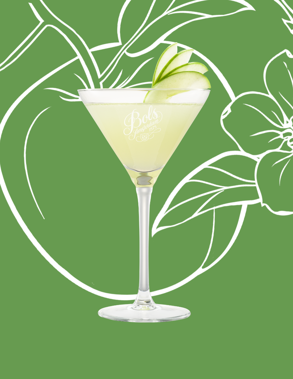Appletini Cocktail Recipe with Bols Sour Apple and Vodka Products