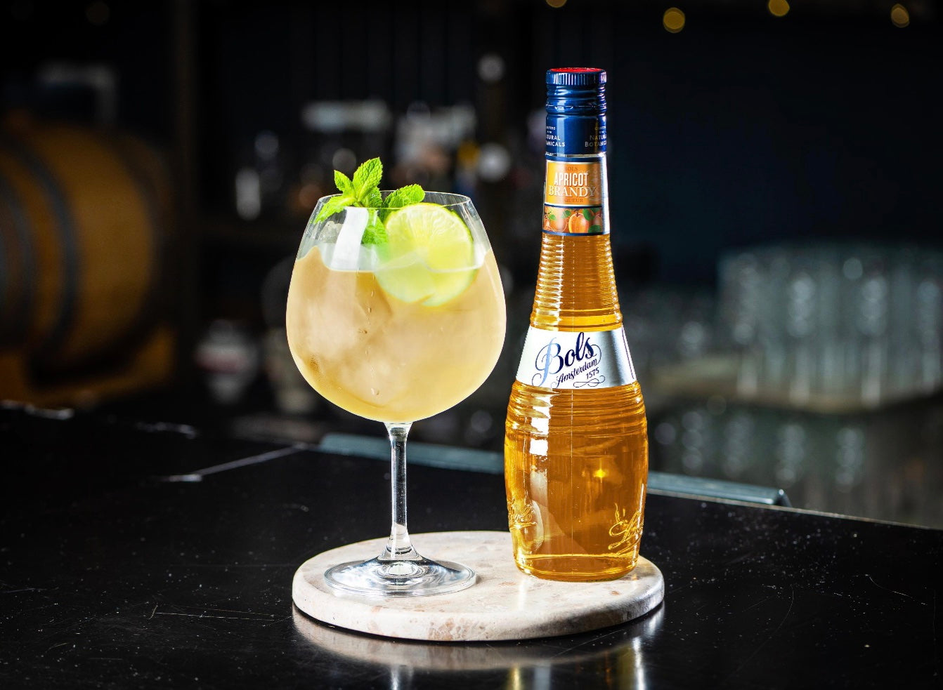 Apricot Brandy Spritz Cocktail Recipe with Bols Apricot Brandy Products