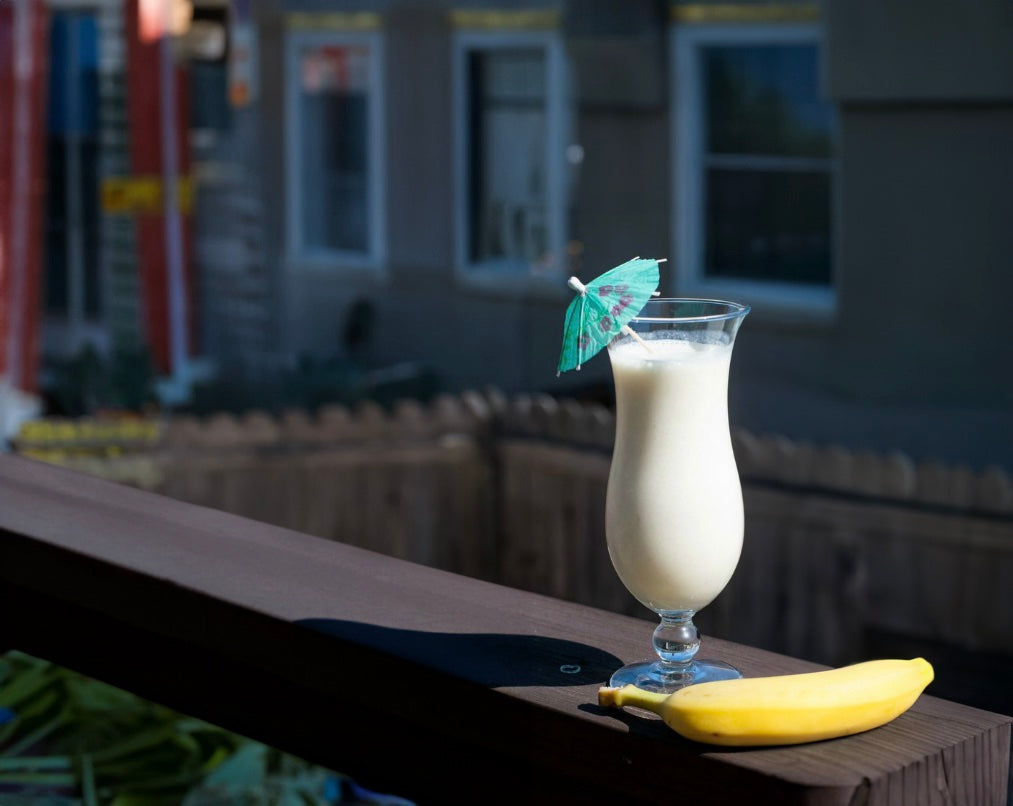 Banana Colada Cocktail Recipe with Bols Banana and Coconut Products