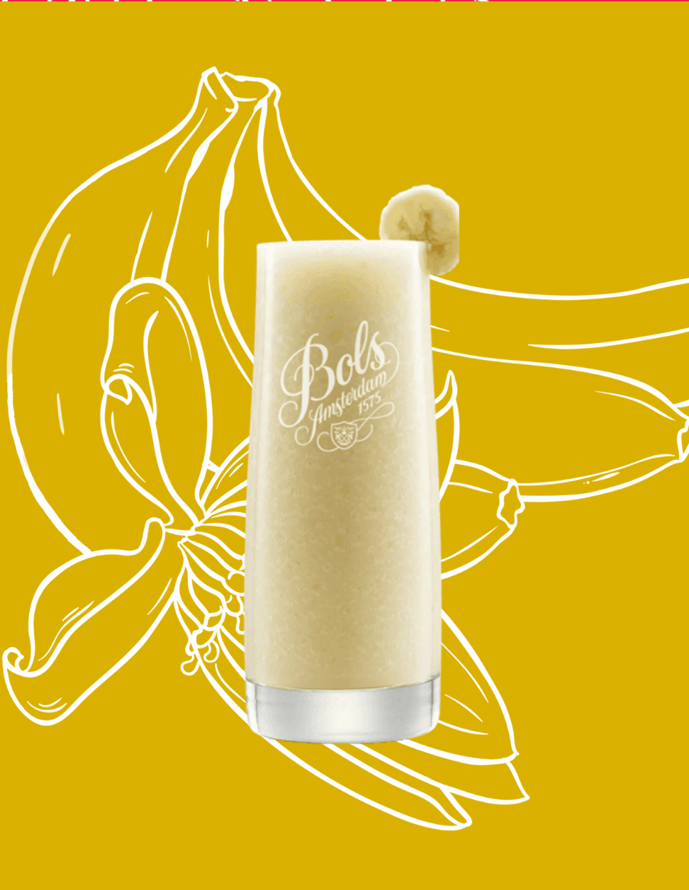 Banana Colada Cocktail Recipe with Bols Banana and Coconut Products