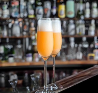Bellini Cocktail Recipe with Bols Peach Products