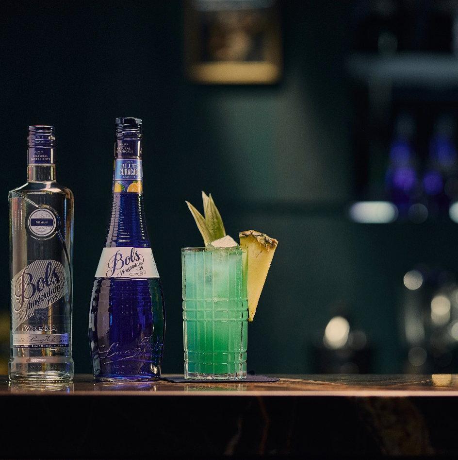 Blue Hawaii Cocktail Recipe with Bols Blue Curacao and Vodka Products
