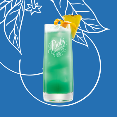 Blue Hawaii Cocktail Recipe with Bols Blue Curacao and Vodka Products