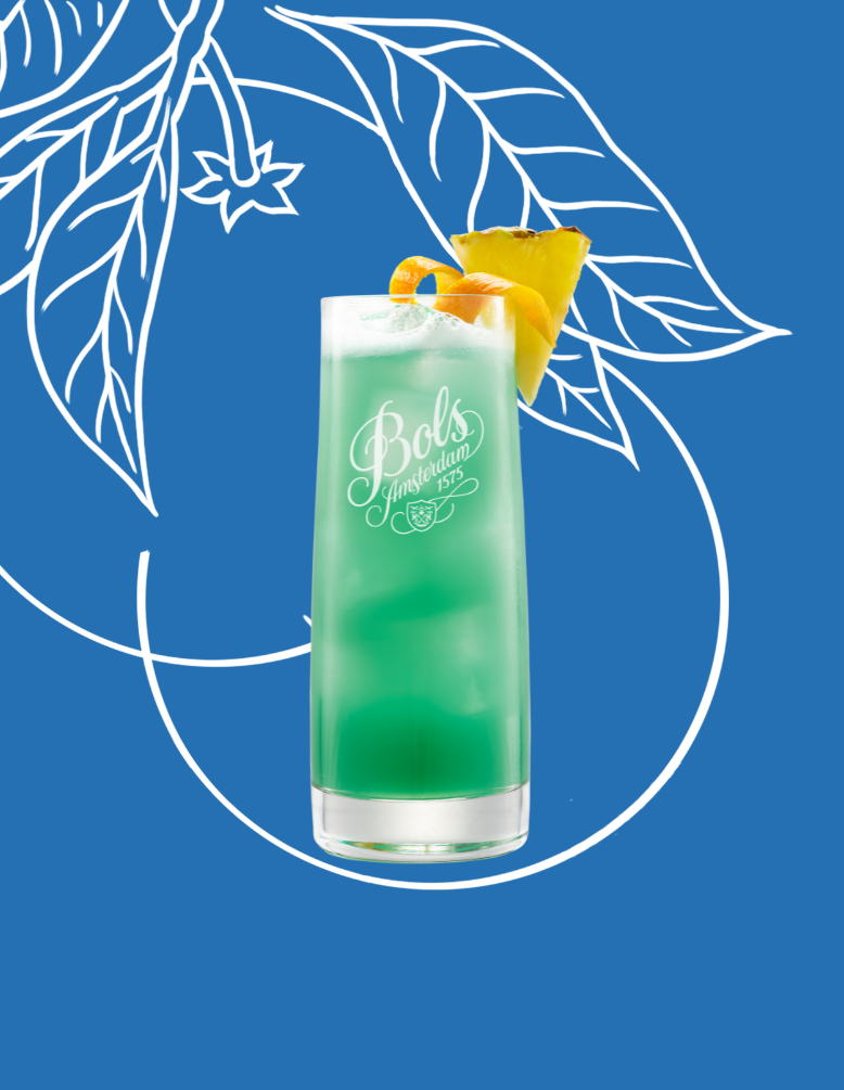Blue Hawaii Cocktail Recipe with Bols Blue Curacao and Vodka Products