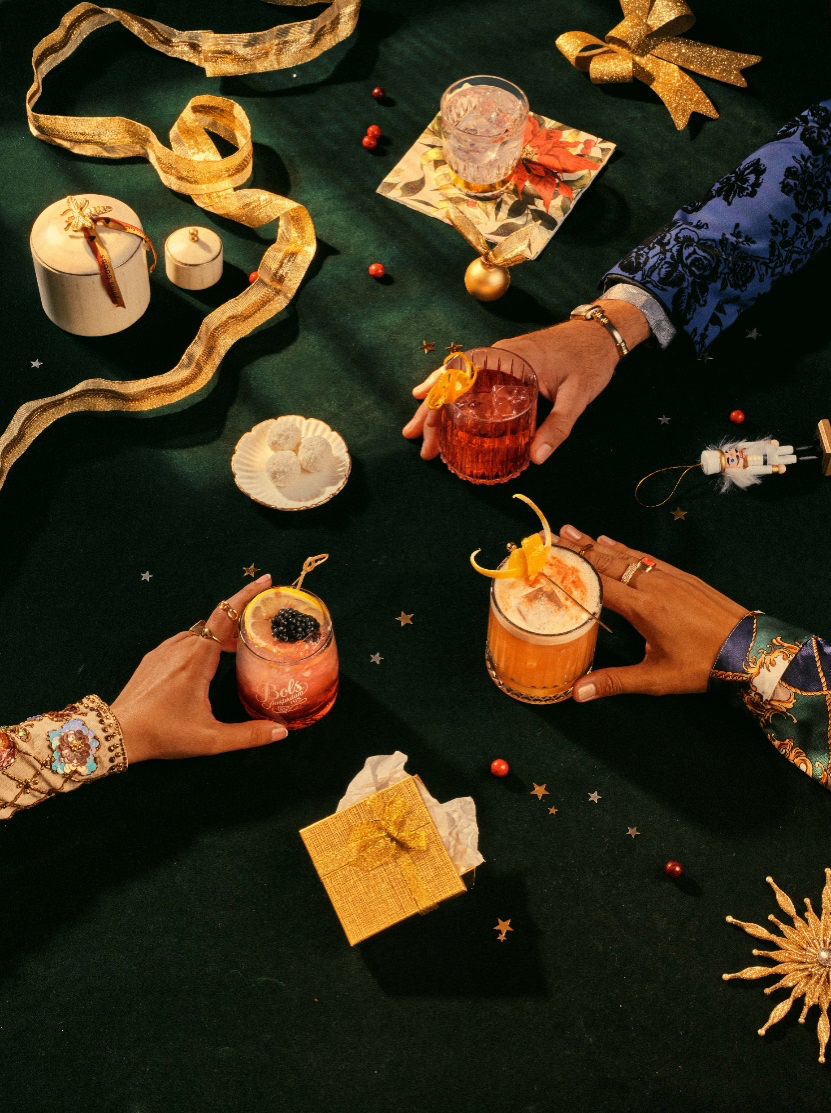 Bramble Cocktail Recipe with Bols Crème de Cassis Products during Christmas dinner