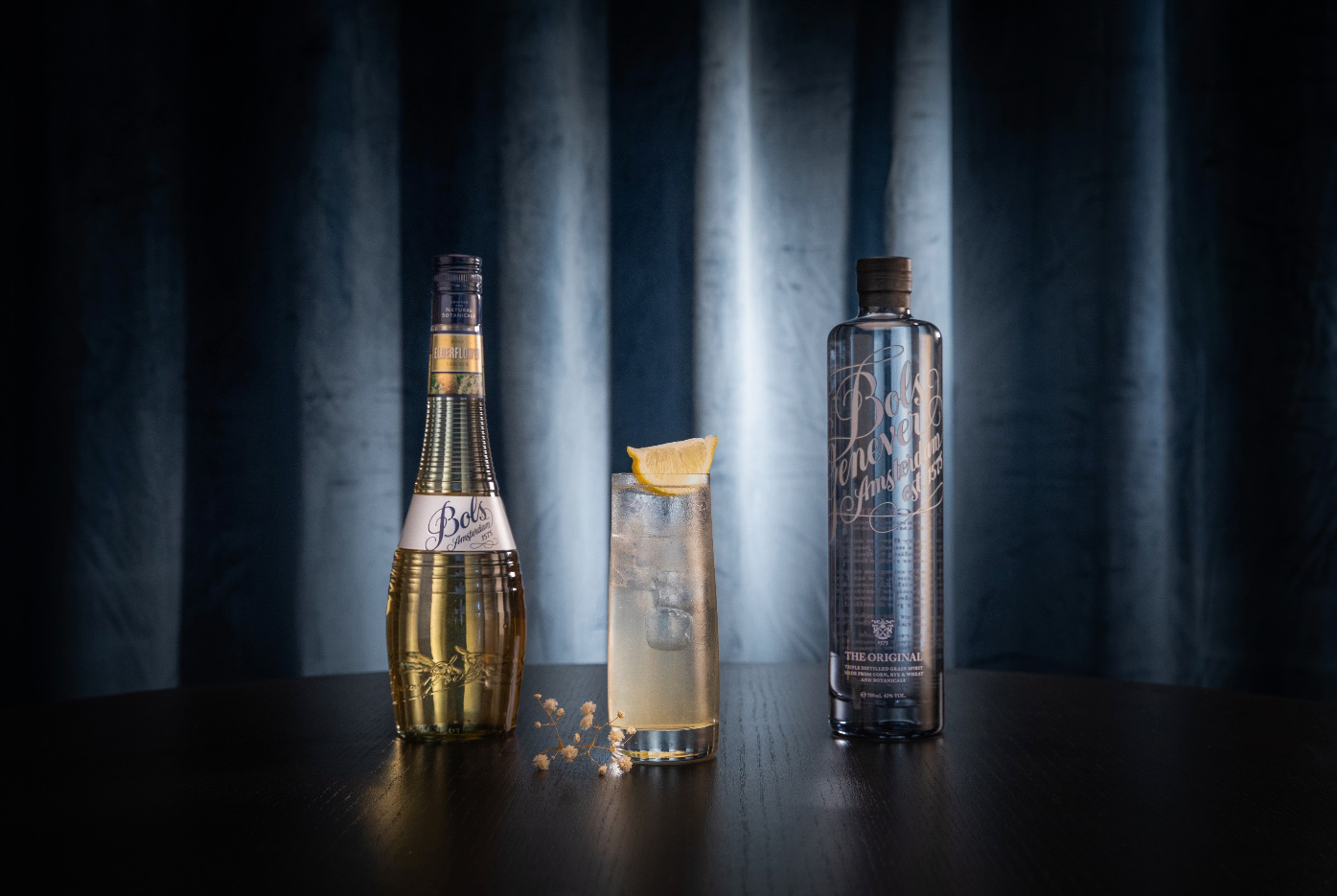 Elderflower Collins Cocktail Recipe with Bols Elderflower and Genever Products