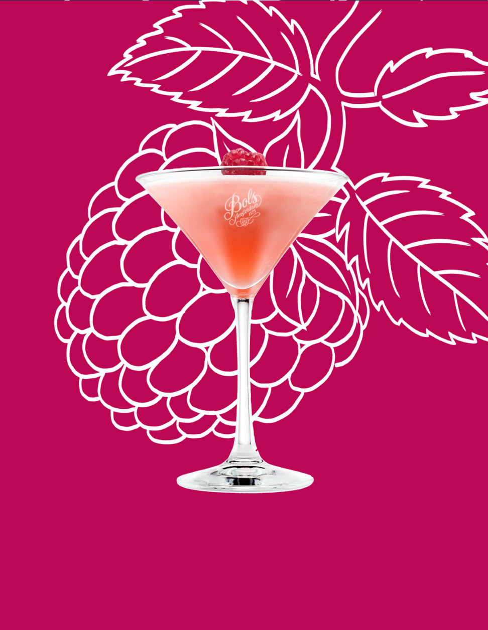 French Martini Cocktail Recipe with Bols Raspberry and Vodka Products