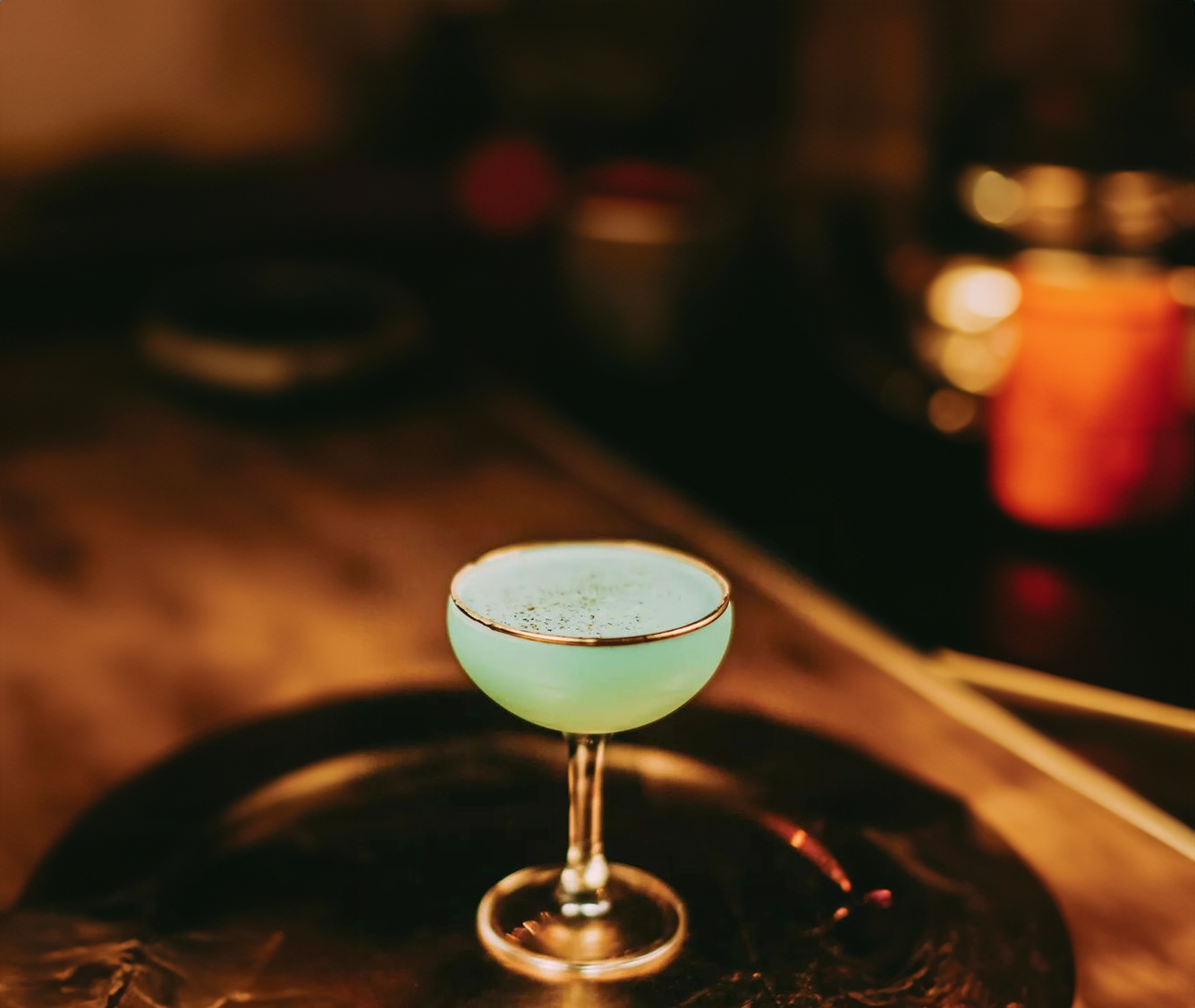 Grasshopper Cocktail Recipe with Bols Peppermint Green, Cacao White, and Natural Yoghurt Products