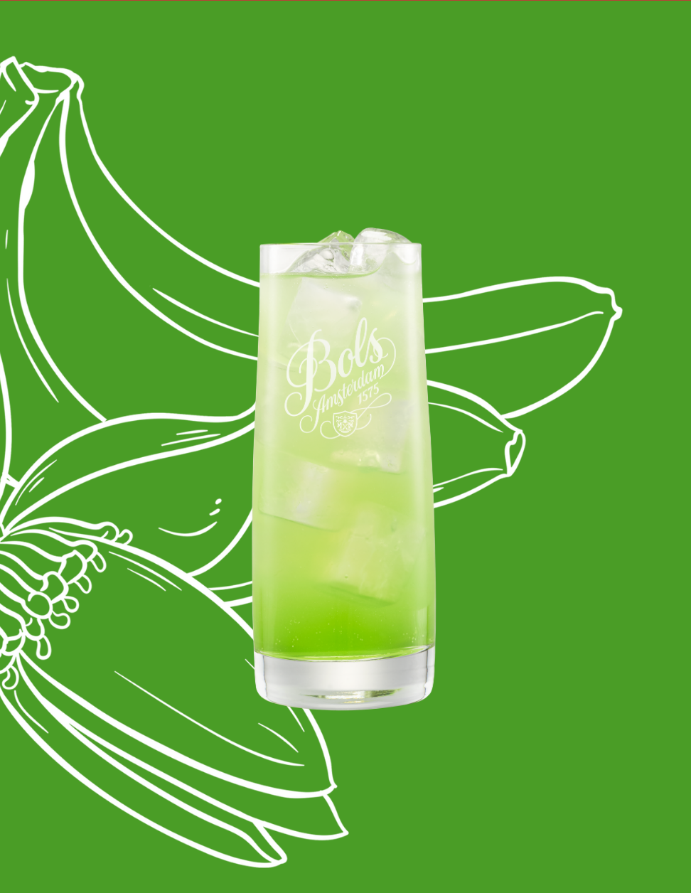 Green Banana Easy Mix Cocktail Recipe with Bols Green Banana Products