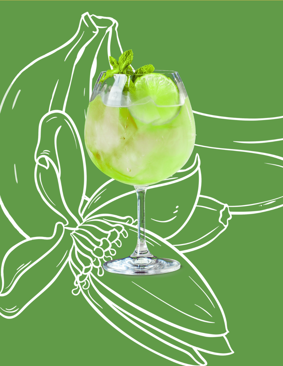 Green Banana Spritz Cocktail Recipe with Bols Green Banana Products