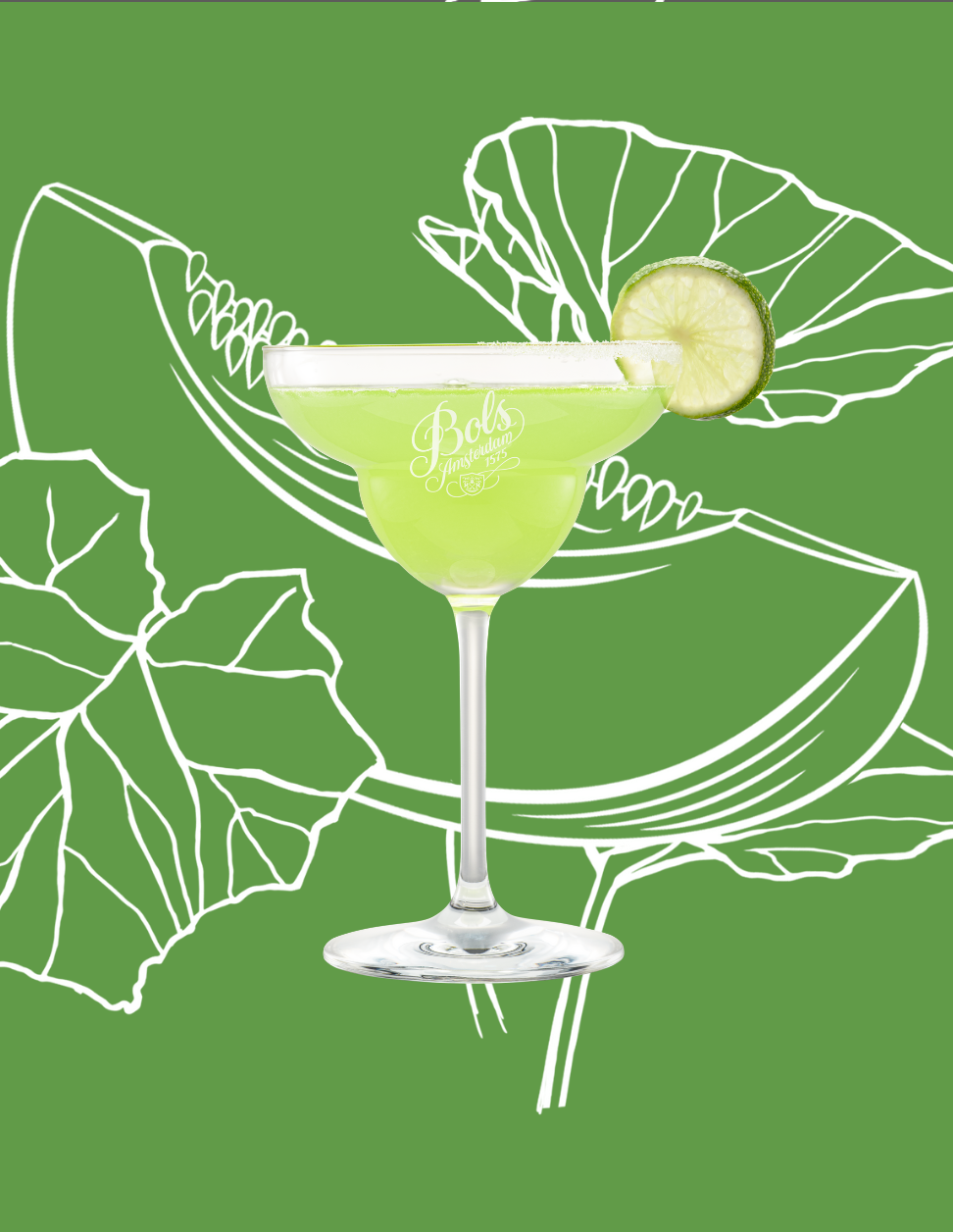 Melon Margarita Cocktail Recipe with Bols Melon Products