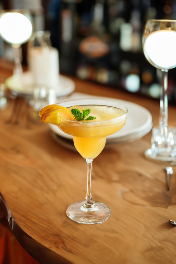 Peach Margarita Cocktail Recipe with Bols Peach and Triple Sec Products