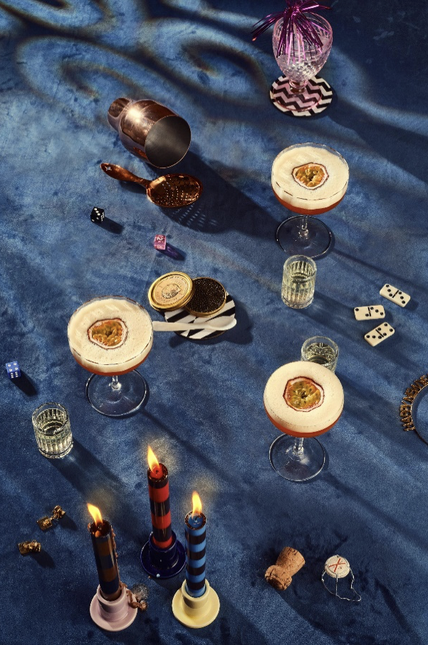 Pornstar Martini Cocktail Recipe with Bols Vodka and Passoa Products at New Years Party
