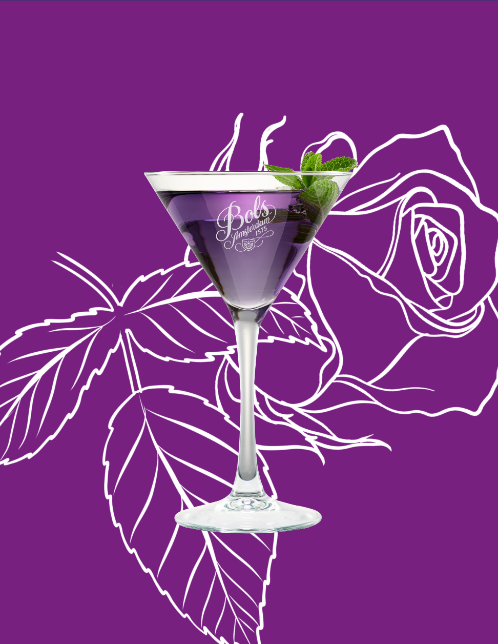 Shades Of Grey Cocktail Recipe with Bols Parfait Amour and Genever Products