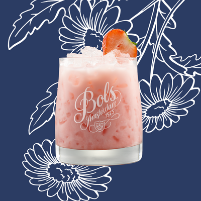 Strawberry Cheesecake Cocktail Recipe with Bols Strawberry and Natural Yoghurt Products