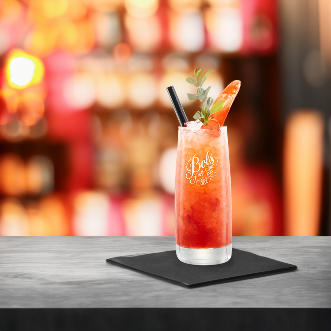 Strawberry Gin Smash Cocktail Recipe with Bols Strawberry Products