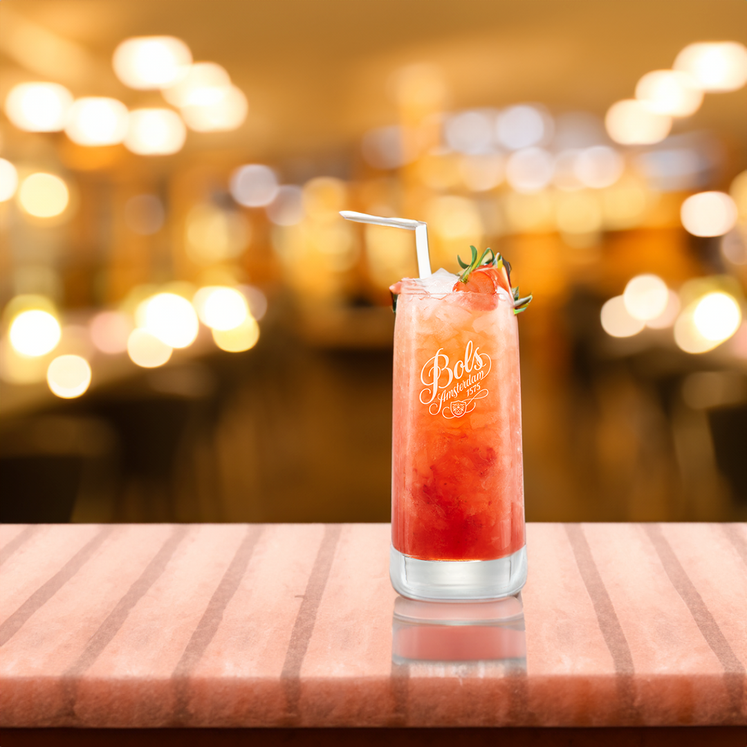 Strawberry Gin Smash Cocktail Recipe with Bols Strawberry Products