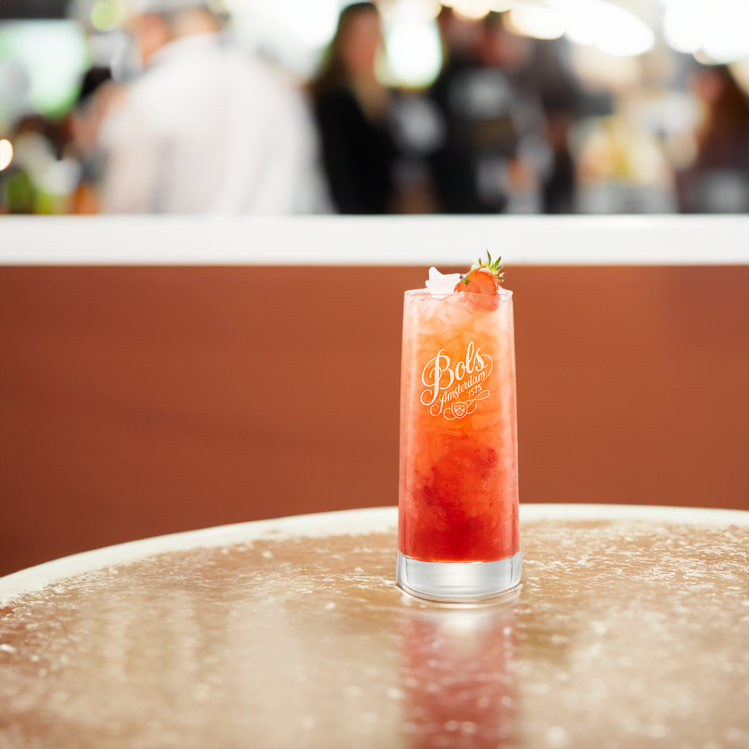 Strawberry Gin Smash Cocktail Recipe with Bols Strawberry Products