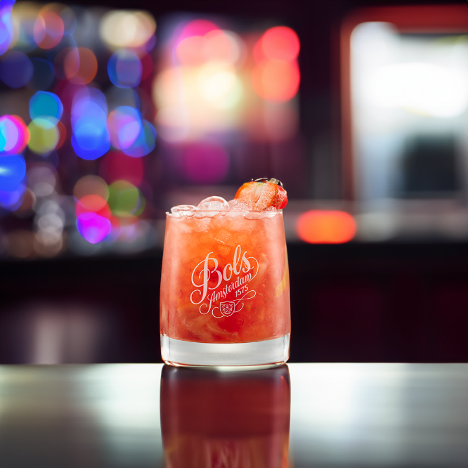 Vanilla Berry Cooler Cocktail Recipe with Bols Strawberry and Vanilla Products