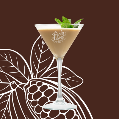 After Eight Cocktail Recipe with Bols Brown Cream, Cacao Brown, and Vodka Products 