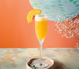 Bellini Cocktail Recipe with Bols Peach Products 