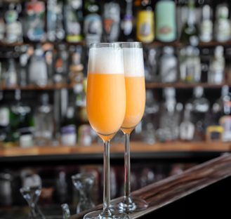 Bellini Cocktail Recipe with Bols Peach Products 