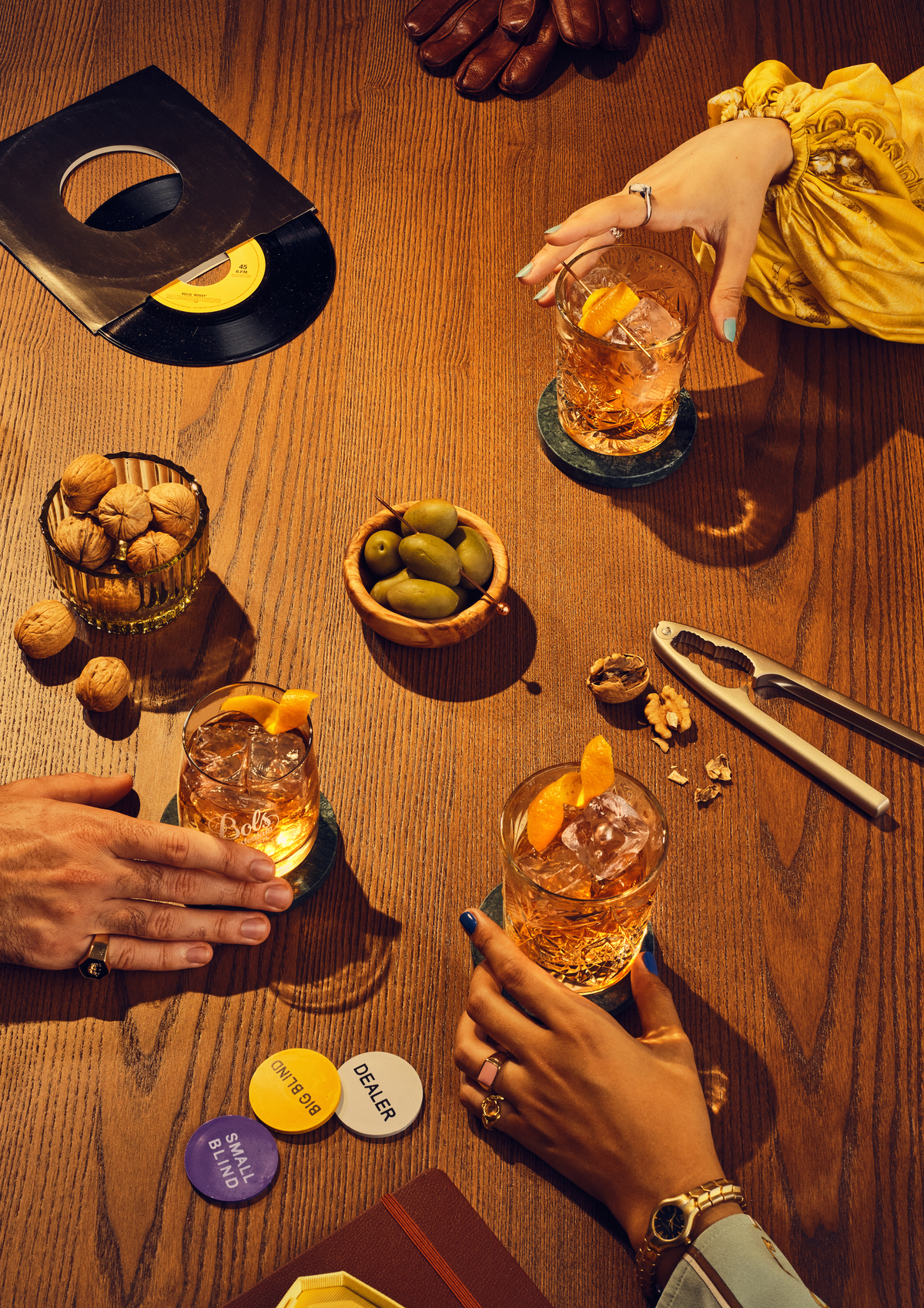 old fashioned cocktails in a aperitif setting