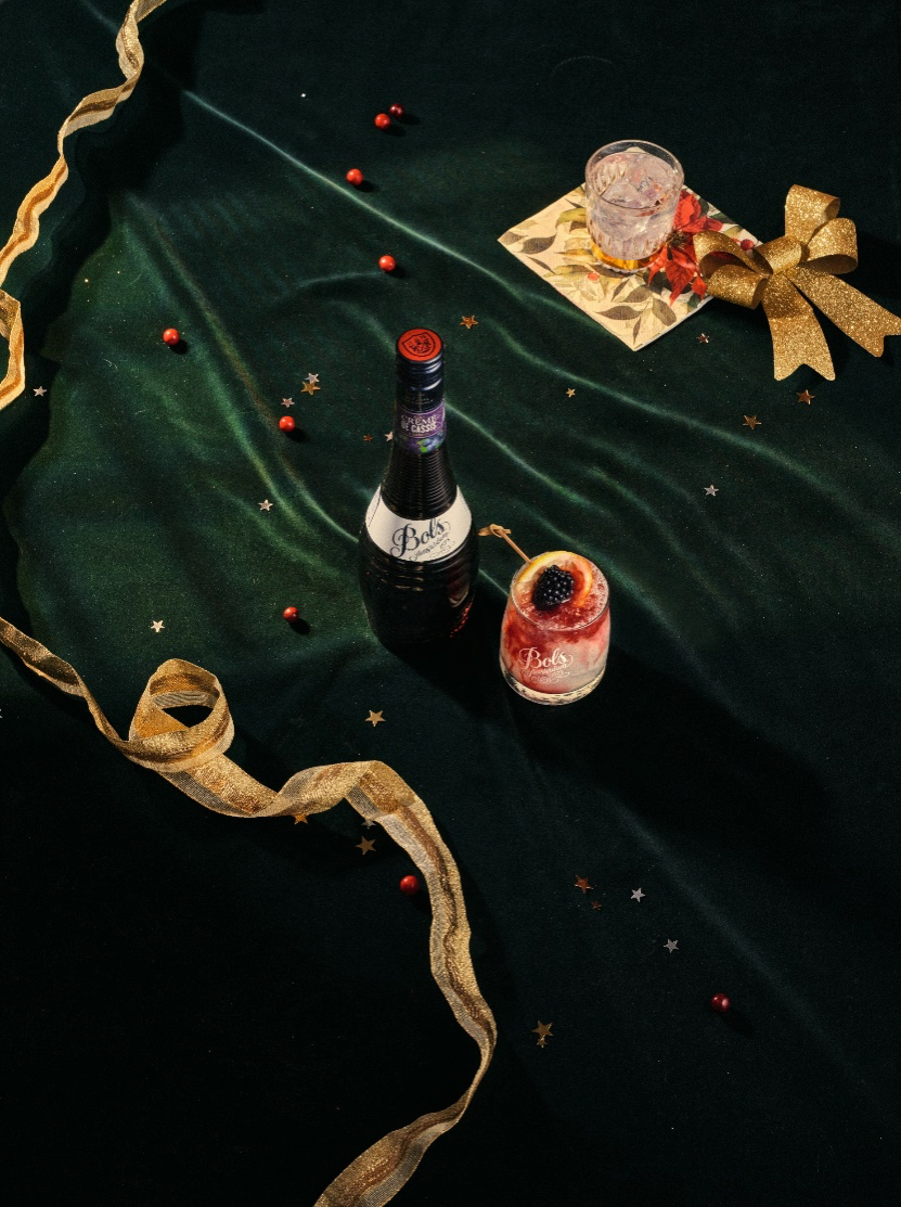 Bramble Cocktail Recipe with Bols Crème de Cassis​​ Products in Christmas