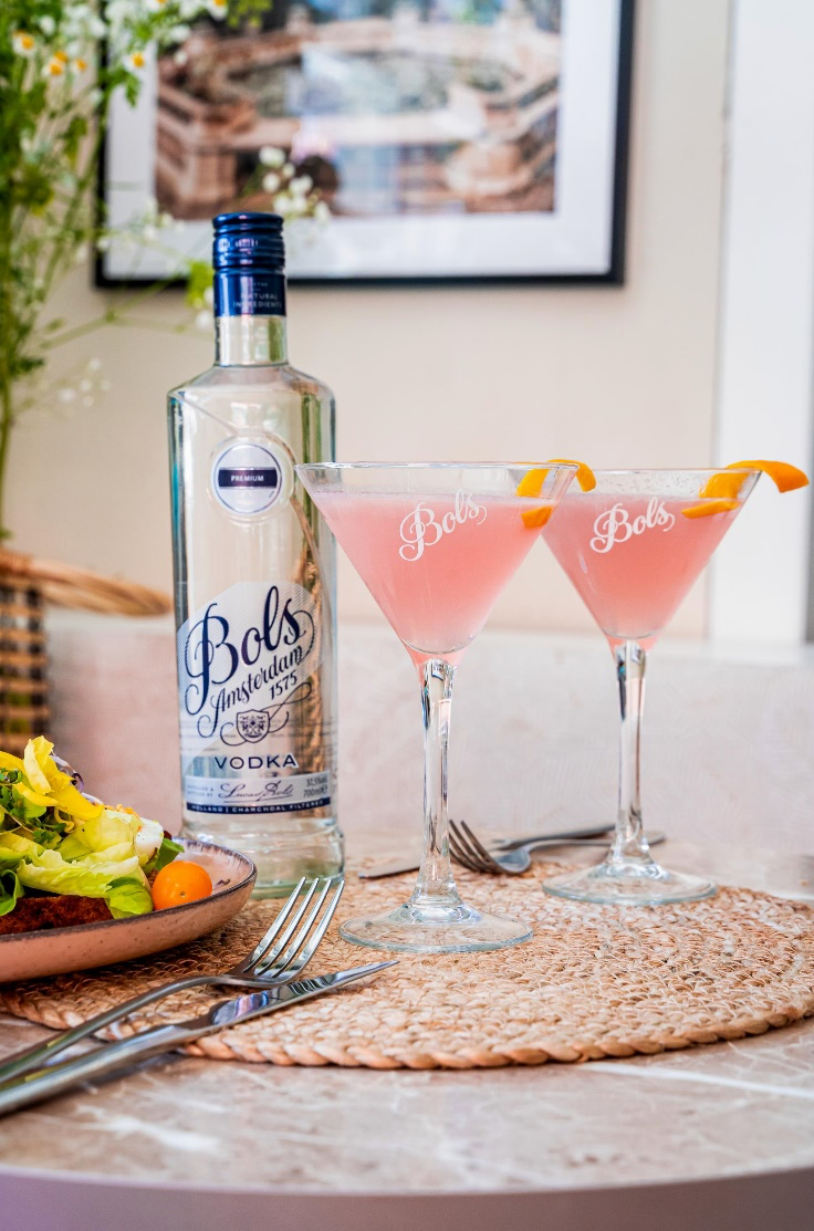 Cosmopolitan Cocktail Recipe with Bols Triple Sec and Vodka Products at Lunch