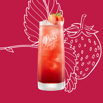 Strawberry Gin Smash Cocktail Recipe with Bols Strawberry Products