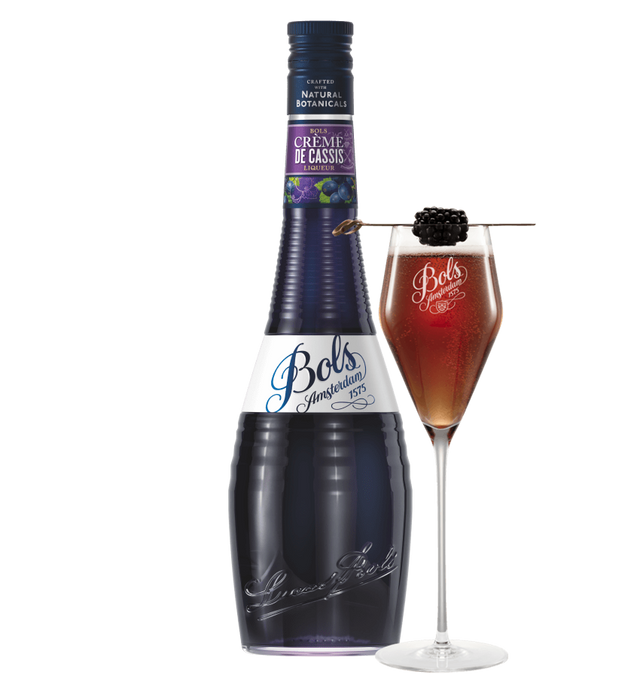 Bols Creme de Cassis with Kir Royale cocktail